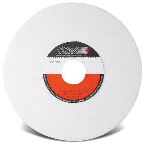 8″ × 1/4″ × 1 1/4″ - Aluminum Oxide (WA) / 80J Type 1 - Surface Grinding Wheel - Apex Tool & Supply
