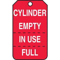Cylinder Tag, Cylinder Empty, In Use, Full (Perforated), 25/Pk, Cardstock - Apex Tool & Supply