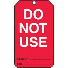 Cylinder Tag, Do Not Use, 25/Pk, Cardstock - Apex Tool & Supply