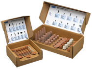 50 pc 38A60-P 1/4" Spdle Pacesetter Mtd. Point Kit contains 5 each of A1; A5; A11; A21; A23; A26; A36; A39; W242 Pacesetter and 5 W220 A80-HBF3 - Apex Tool & Supply