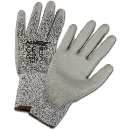 HPPE High Performance Yarn Shell, Gray Polyurethane Palm Cut Resistant Gloves Large - Apex Tool & Supply
