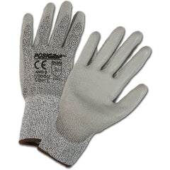 HPPE High Performance Yarn Shell, Gray Polyurethane Palm Cut Resistant Gloves Large - Apex Tool & Supply