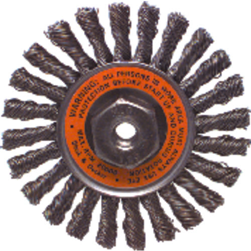 4″ Diameter - M10 × 1.50 Arbor Hole - Cable Twist Steel Wire Straight Wheel - Apex Tool & Supply