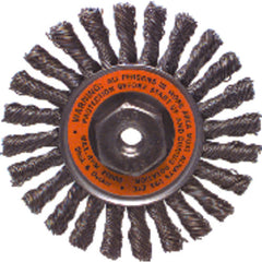 4″ Diameter - M10 × 1.50 Arbor Hole - Cable Twist Steel Wire Straight Wheel - Apex Tool & Supply