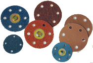 6 x 2 x 1'' - Medium Grit - Aluminum Oxide Metal Finishing Non-Woven Wheel - Apex Tool & Supply