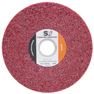 8 x 1 x 3'' - Medium Grit - Aluminum Oxide Metal Finishing Non-Woven Wheel - Apex Tool & Supply