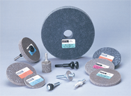 6 x 1/2 x 1" - Fine Grit - Aluminum Oxide - BrightRite Unitized Wheel - Apex Tool & Supply