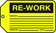 Production Control Tag, Re-Work, 25/Pk, Plastic - Apex Tool & Supply