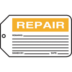 Production Control Tag, Repair, 25/Pk, Cardstock - Apex Tool & Supply