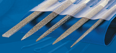 2-3/4'' Diamond Length - 5-1/2'' OAL (Various) - Medium Grit - 5 pc. Set Diamond Needle File - Apex Tool & Supply