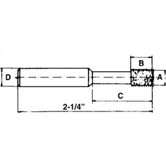 ‎0.315″ × 0.315″ × 1/4″-120 Grit - Cubic Boron Nitride Jig Grinding Mandrel - Apex Tool & Supply
