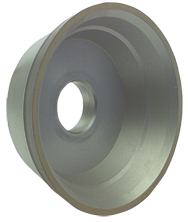 5 x 1-3/4 x 1-1/4'' - 1/16'' Abrasive Depth - 150 Grit - CBN Flaring Cup Wheel - Type 11V9 - Apex Tool & Supply