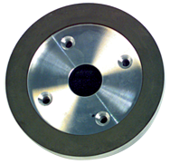 6 x 3/4 x 1-1/4'' - 1/8'' Abrasive Depth - 150 Grit - 3/4 Rim Plate Type 6A2C Mounted Diamond Wheel - Apex Tool & Supply