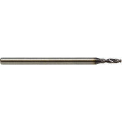 1.15 mm Dia. × 3.0 mm Shank × 5 mm Flute Length × 45 mm OAL, 2xD, 142°, ALtimaÂ, 2 Flute, Coolant Thru, Solid Carbide Drill