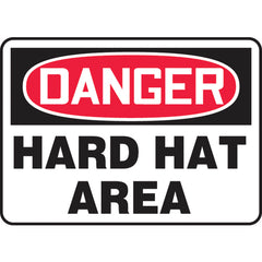 Sign, Danger Hard Hat Area, 7″ × 10″, Vinyl - Apex Tool & Supply