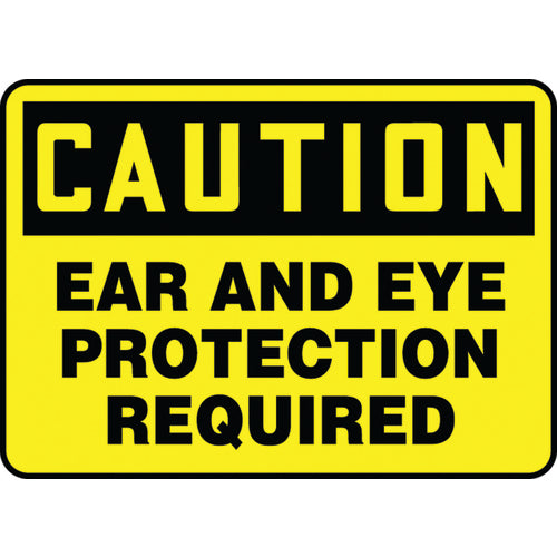 Sign, Caution Eye Protection Must Be Worn In This Area, 7″ × 10″, Vinyl - Apex Tool & Supply