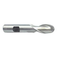 7/8'' Dia. - 4-1/4'' OAL - Uncoated HSS - Ball End SE EM - 2 FL - Apex Tool & Supply