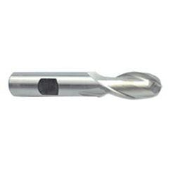 7/8'' Dia. - 4-1/4'' OAL - Uncoated HSS - Ball End SE EM - 2 FL - Apex Tool & Supply