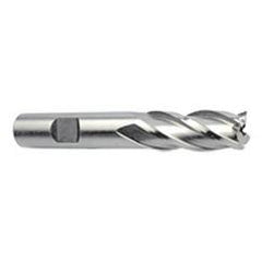 18mm Dia. x 3-3/4 Overall Length 4-Flute Square End M-42 Cobalt SE End Mill-Round Shank-Center Cut-Uncoated - Apex Tool & Supply