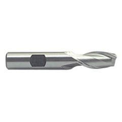 1/2 Dia. x 3-1/4 Overall Length 2-Flute Square End M-42 Cobalt SE End Mill-Round Shank-Center Cut-Uncoated - Apex Tool & Supply