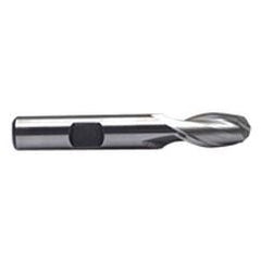 1/2'' Dia. - 3'' OAL - Uncoated M-42 Cobalt - Ball End SE EM - 2 FL - Apex Tool & Supply