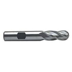 3/4'' Dia. - 3-7/8'' OAL - Uncoated M-42 Cobalt - Ball End SE EM - 4 FL - Apex Tool & Supply