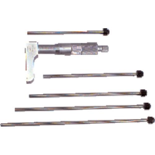 0-4″ Measuring Range - Ratchet Thimble - Depth Micrometer with Half Base - Apex Tool & Supply