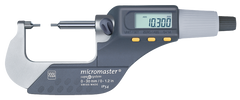 0 - 1.2" / 0 - 30mm Measuring Range - .00005/.001mm Resolution - Friction Thimble - Carbide Face - Electronic Spline Micrometer - Apex Tool & Supply