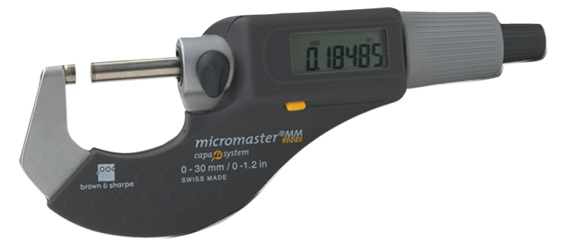 1 - 2" / 25 - 50mm Measuring Range - .0002 Accur. - Friction Thimble - Carbide Face - Micromaster Electronic Outside Micrometer - Apex Tool & Supply