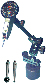 Kit Contains: .030" Bestest Indicator; Fine Adjustment Mag Base With Dovetail Clamp - Best-Test Indicator/Magnetic Base & Indicator Point Set - Apex Tool & Supply