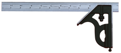 #C434-12-16R - 12'' - 16R Graduation - Chrome Blade - 4 Piece Combination Square Set - Apex Tool & Supply