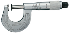 #256MRL-25 -  0 - 25mm Measuring Range - .01mm Graduation - Ratchet Thimble - High Speed Steel Face - Disc Micrometer - Apex Tool & Supply