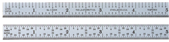 #C304R-6 - 6'' Long - 4R Graduation - 1/2'' Wide - Satin Chrome Finish Flexible Steel Rule - Apex Tool & Supply