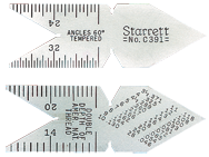 #C391 - USA Standard 60° - 14ths; 20ths; 24ths; 32nds Graduation - Center Gage with Double Depths of American National - Apex Tool & Supply