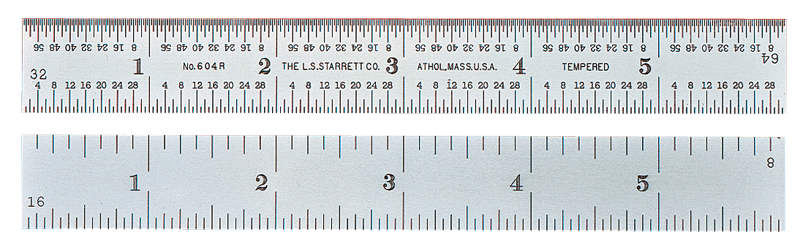 #C404R48 - 48'' Long - 4R Graduation - 1-1/2'' Wide - Heavy Spring Tempered Chrome Scale - Apex Tool & Supply