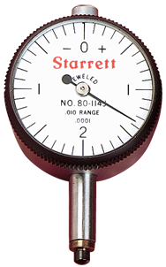 #80-134J - .050 Total Range - 0-10-0 Dial Reading - ANSI 0 Dial Indicator - Apex Tool & Supply