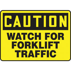 Sign, Caution Watch For Forklift Traffic, 10″ × 14″, Aluminum - Apex Tool & Supply