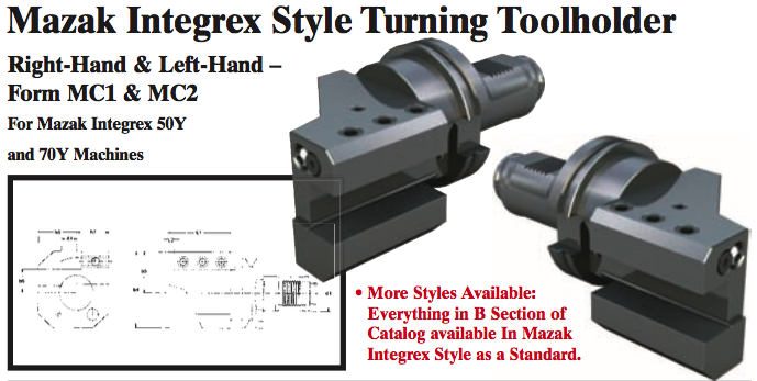 Mazak Integrex Style Turning Toolholder (Form MC2 Left-Hand) - Part #: CNC86 M32.6032L (Bottom) - Apex Tool & Supply