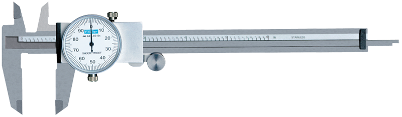 0 - 4'' Measuring Range (.001" Grad.) - Shockproof Steel Dial Caliper - #52-008-714 - Apex Tool & Supply