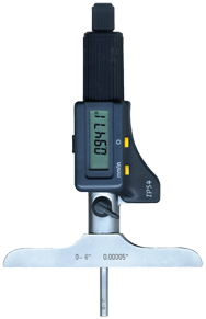 0 - 6" / 0 - 150mm Measuring Range - Friction Thimble - Electronic Depth Micrometer - Apex Tool & Supply