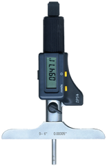0 - 6" / 0 - 150mm Measuring Range - Friction Thimble - Electronic Depth Micrometer - Apex Tool & Supply