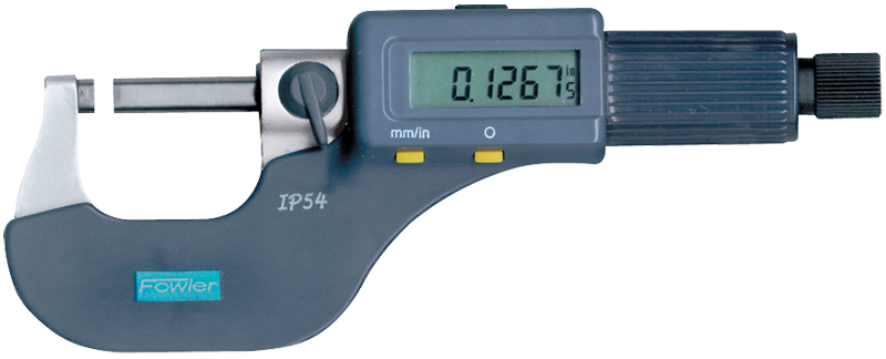 0 - 3" / 0 - 75mm Measuring Range - .00005/.001mm Resolution - Friction Thimble - Carbide Face - Electronic Coolant Outside Micrometer Set with SPC - Apex Tool & Supply