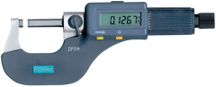 0 - 3" / 0 - 75mm Measuring Range - .00005/.001mm Resolution - Friction Thimble - Carbide Face - Electronic Coolant Outside Micrometer Set with SPC - Apex Tool & Supply