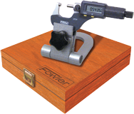 Kit Contains: 0-1" IP54 Fluid Resistant Electronic Micrometer (54-860-001); Compact Folding Micrometer Stand (52-247-005); 2 Ball Attachments; Wooden Case - Micrometer Inspection Set - Apex Tool & Supply