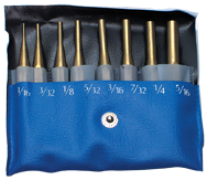 PEC Tools 8 Piece Brass Drive Pin Punch Set -- Includes: 1/16; 3/32; 1/8; 5/32; 3/16; 7/32; 1/4; & 5/16" - Apex Tool & Supply