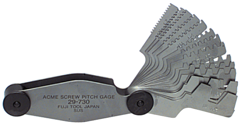 #52-485-030 - 16 Leaves - 1 to 12 Pitch - 29° Acme Screw Thread Gage - Apex Tool & Supply