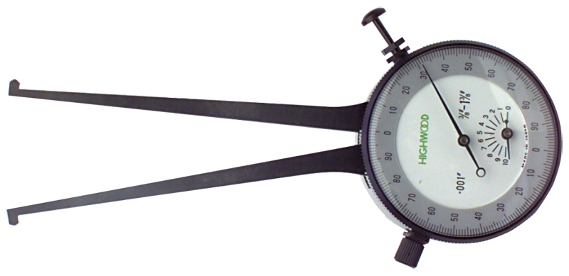 #IC362 - 3.625 - 4.625'' Range - .001'' Graduation - Dial Face Internal Caliper Gage - Apex Tool & Supply