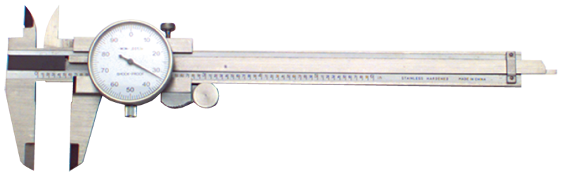 0 - 4'' Measuring Range (.001 Grad.) - Stainless Steel Dial Caliper - Apex Tool & Supply