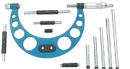 6 - 12'' Measuring Range - .001 Graduation - Ratchet Thimble - Carbide Face - Interchangeable Anvil Micrometer - Apex Tool & Supply