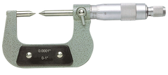 0 - 1'' Measuring Range - .0001 Graduation - Ratchet Thimble - High Speed Steel Face - Point Micrometer - Apex Tool & Supply